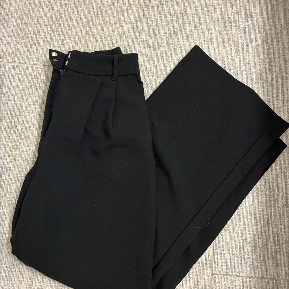 Abercrombie & Fitch Black Wide-Leg Dress Pants